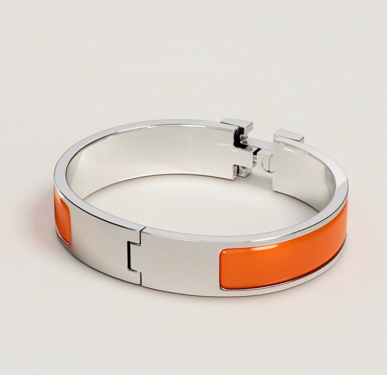Silver and Orange H Inspired Bracelet