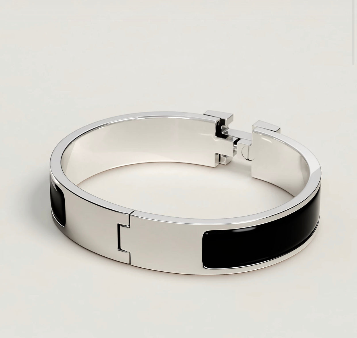 Silver and Black H Inspired Bracelet