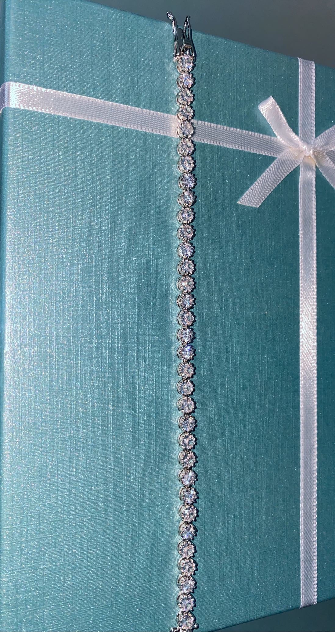 Silver Princess Cut Tennis Bracelet