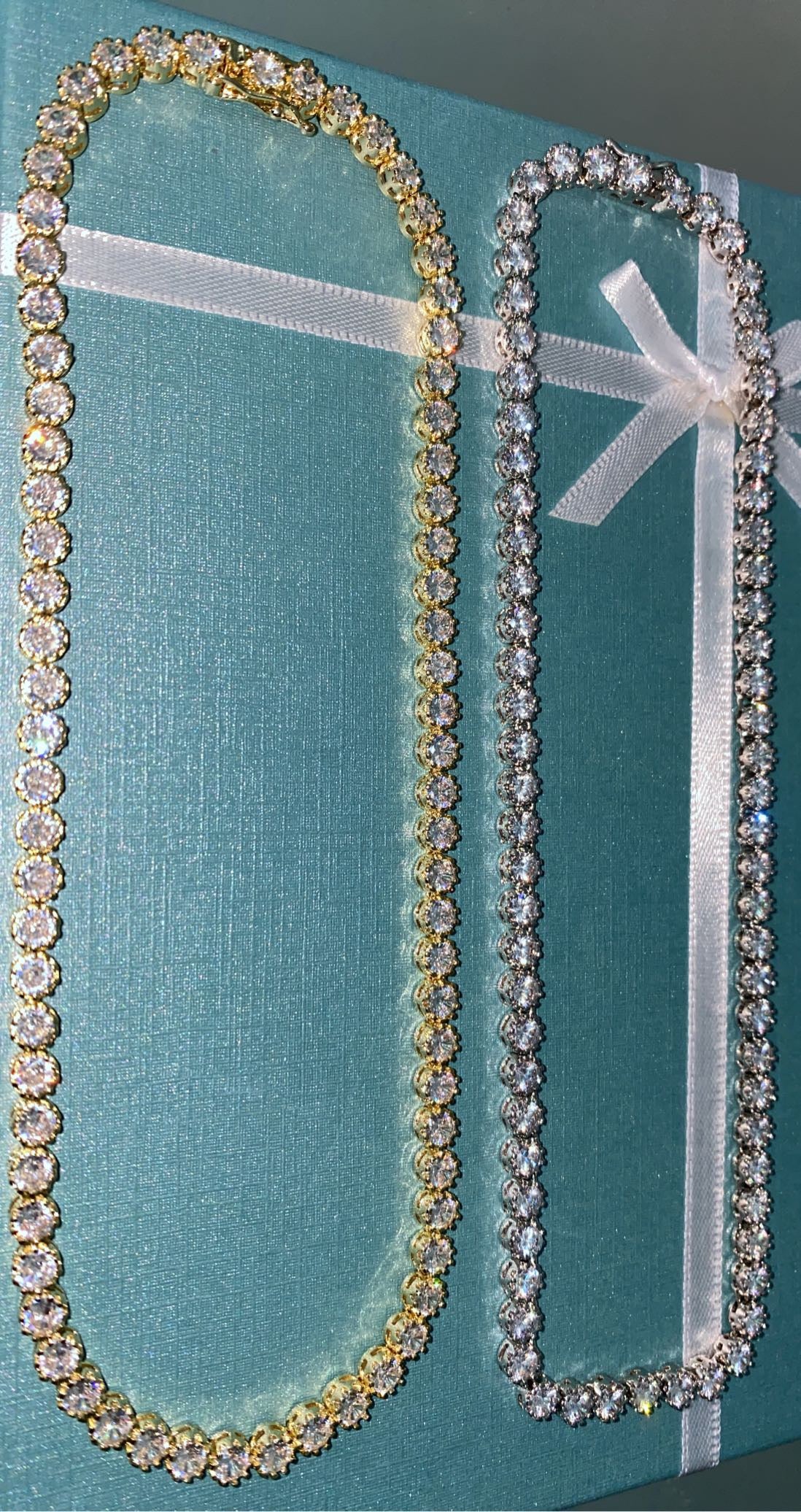 Silver Princess Cut Tennis Chocker