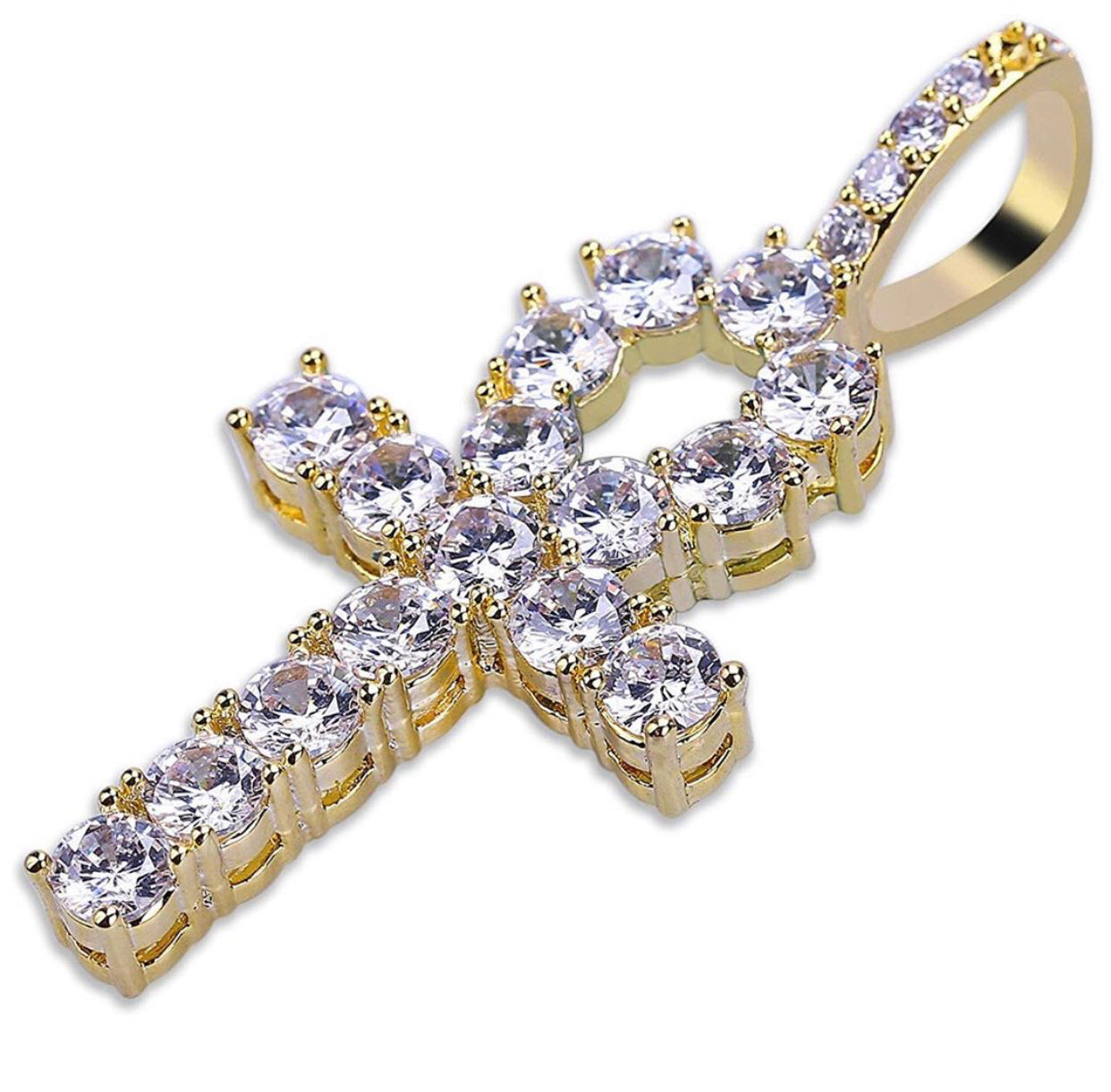 Gold Tennis Ahnk Necklace