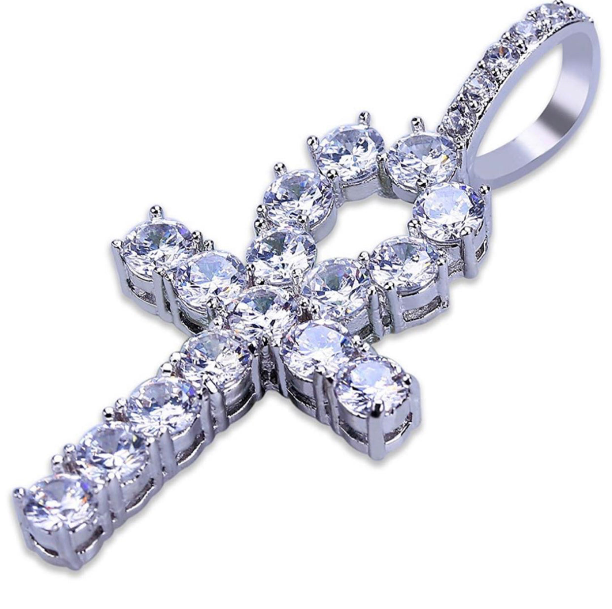 Silver Tennis Ahnk Necklace