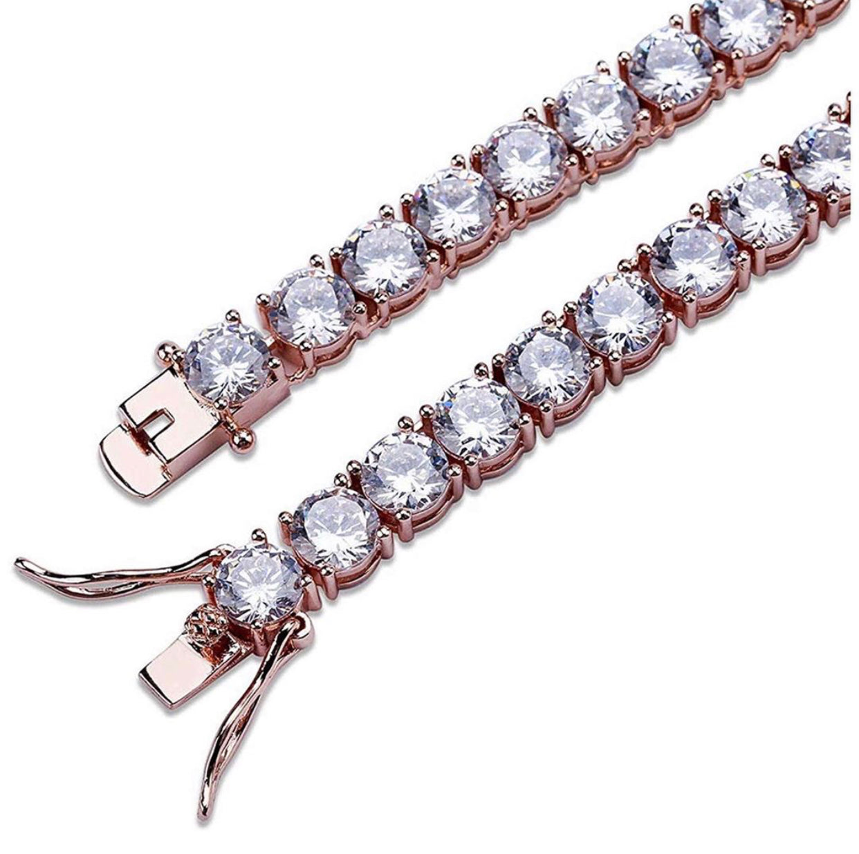 RoseGold Icy Tennis Necklace