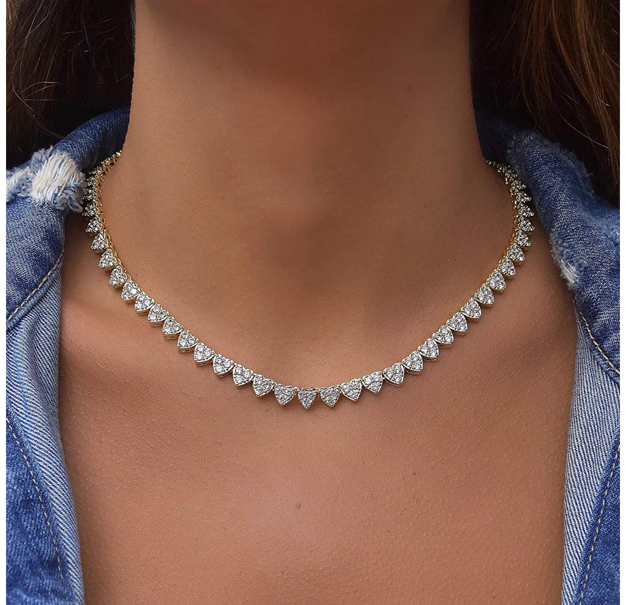 Silver Tennis Heart Necklace