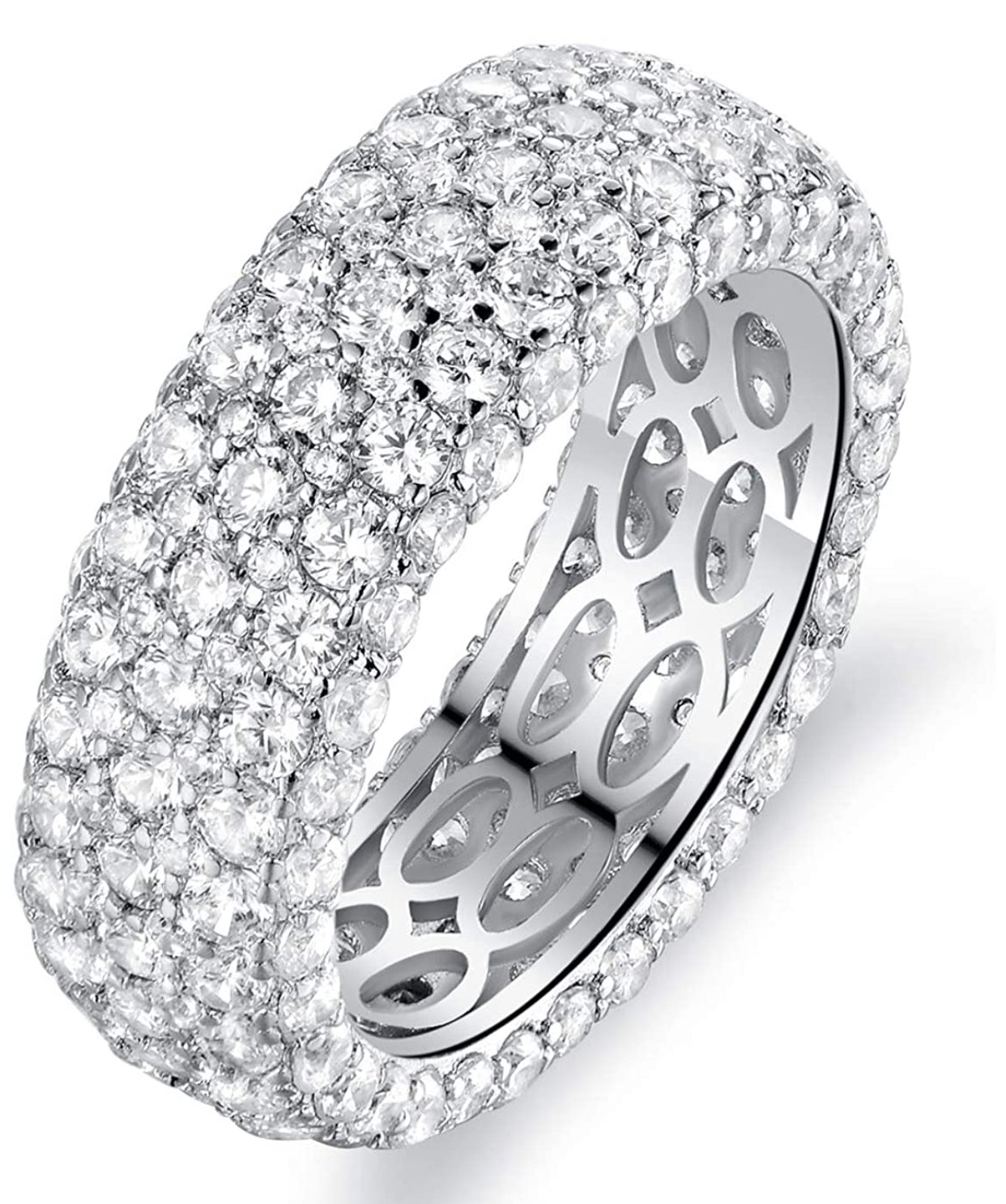 Silver Icy Paved Ring