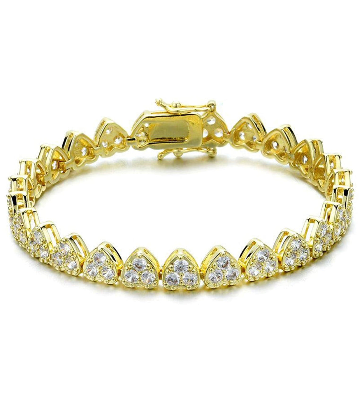 Gold Tennis Heart Bracelet