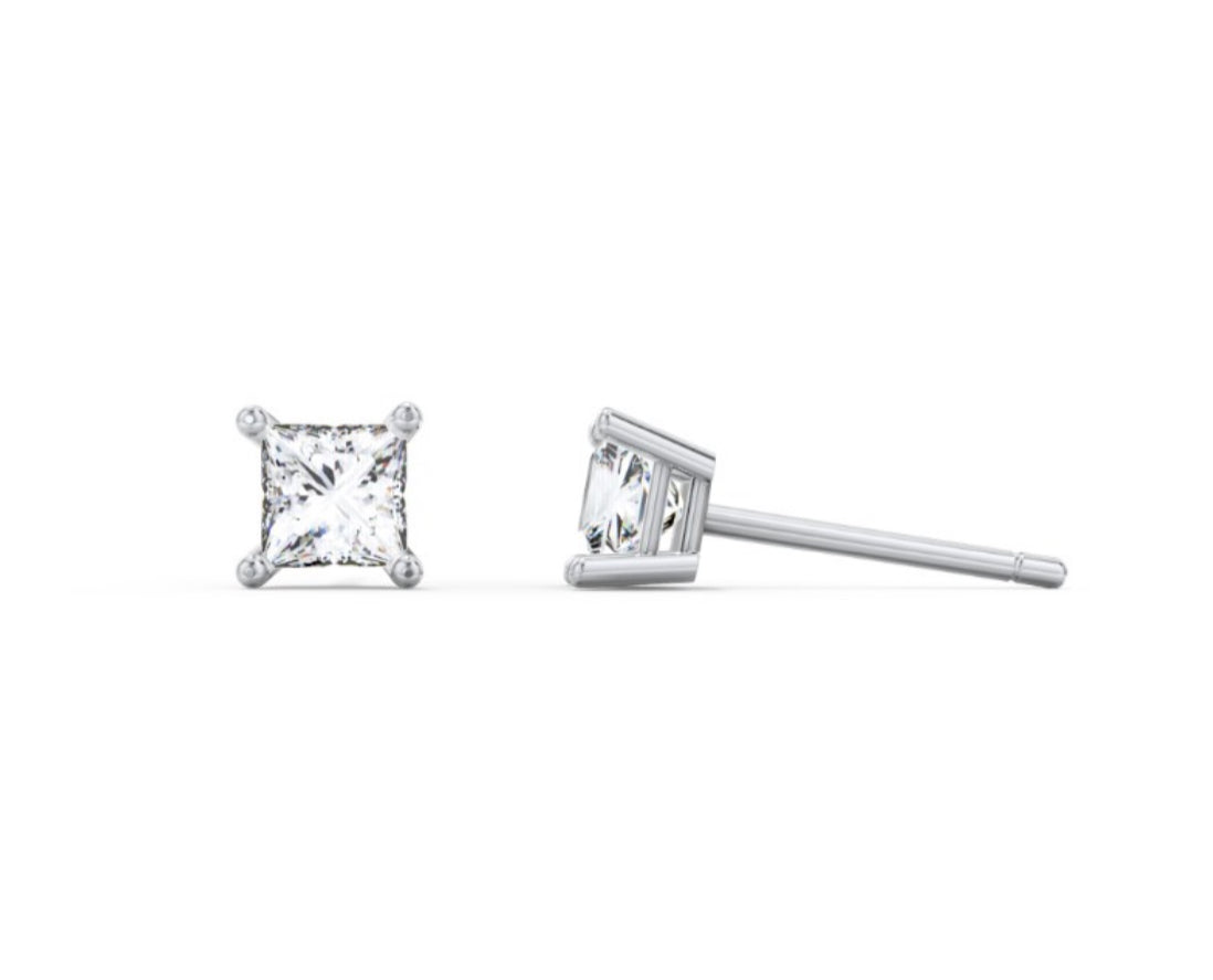 Silver Square Stud Earring