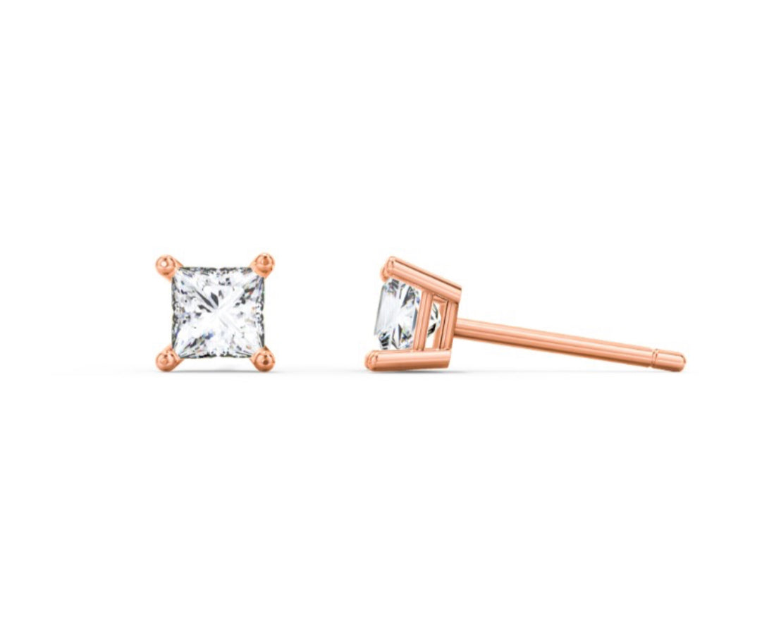 RoseGold Square Stud Earring