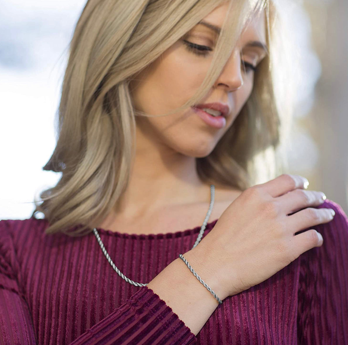 Silver Rope Bracelet