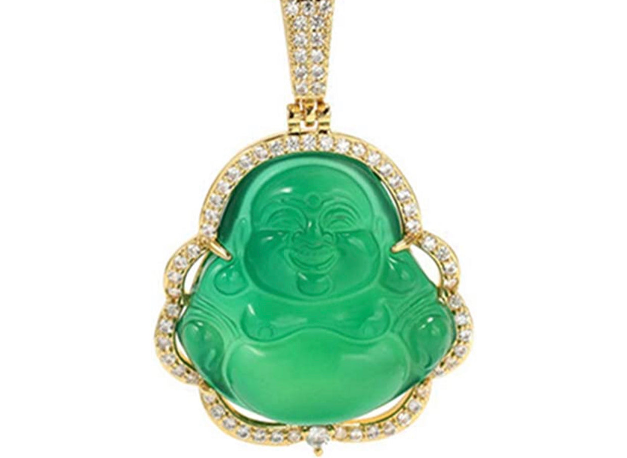 Gold Bust Down Green Buddha