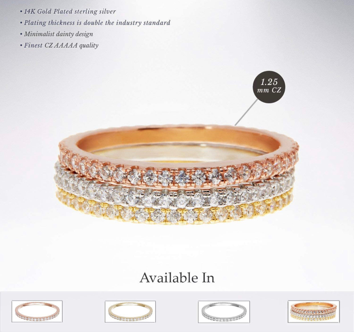 RoseGold Eternity Micro Ring