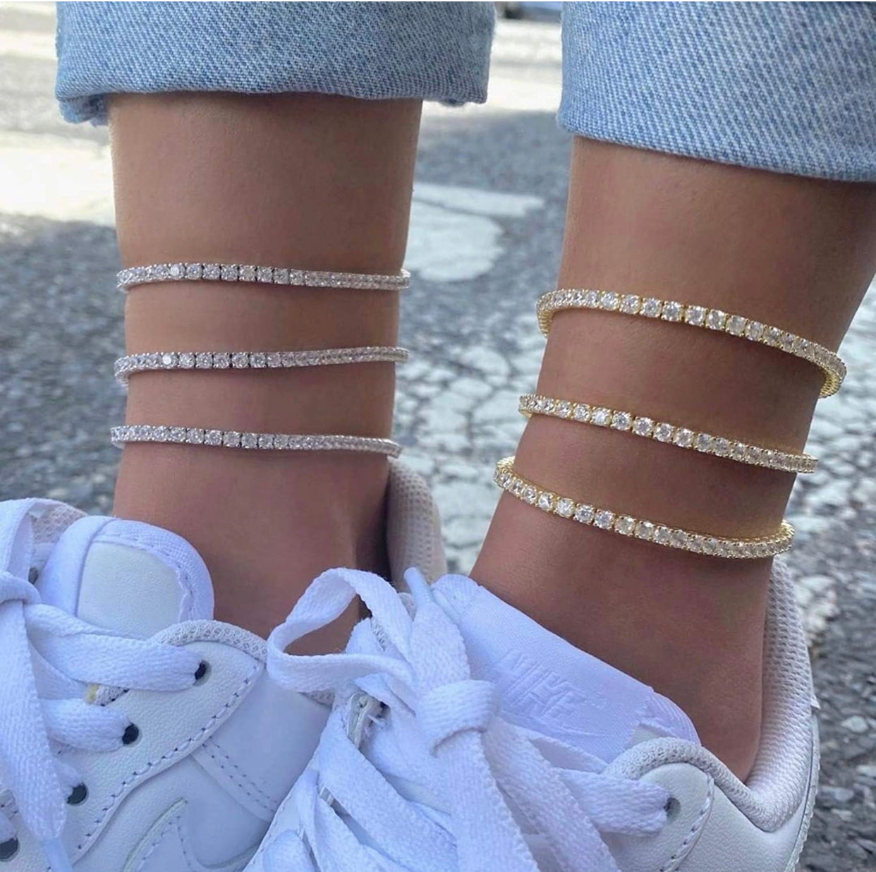 Silver Tennis Anklet