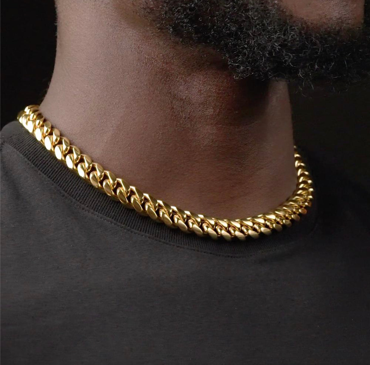 Mens Gold Miami Cuban Necklace