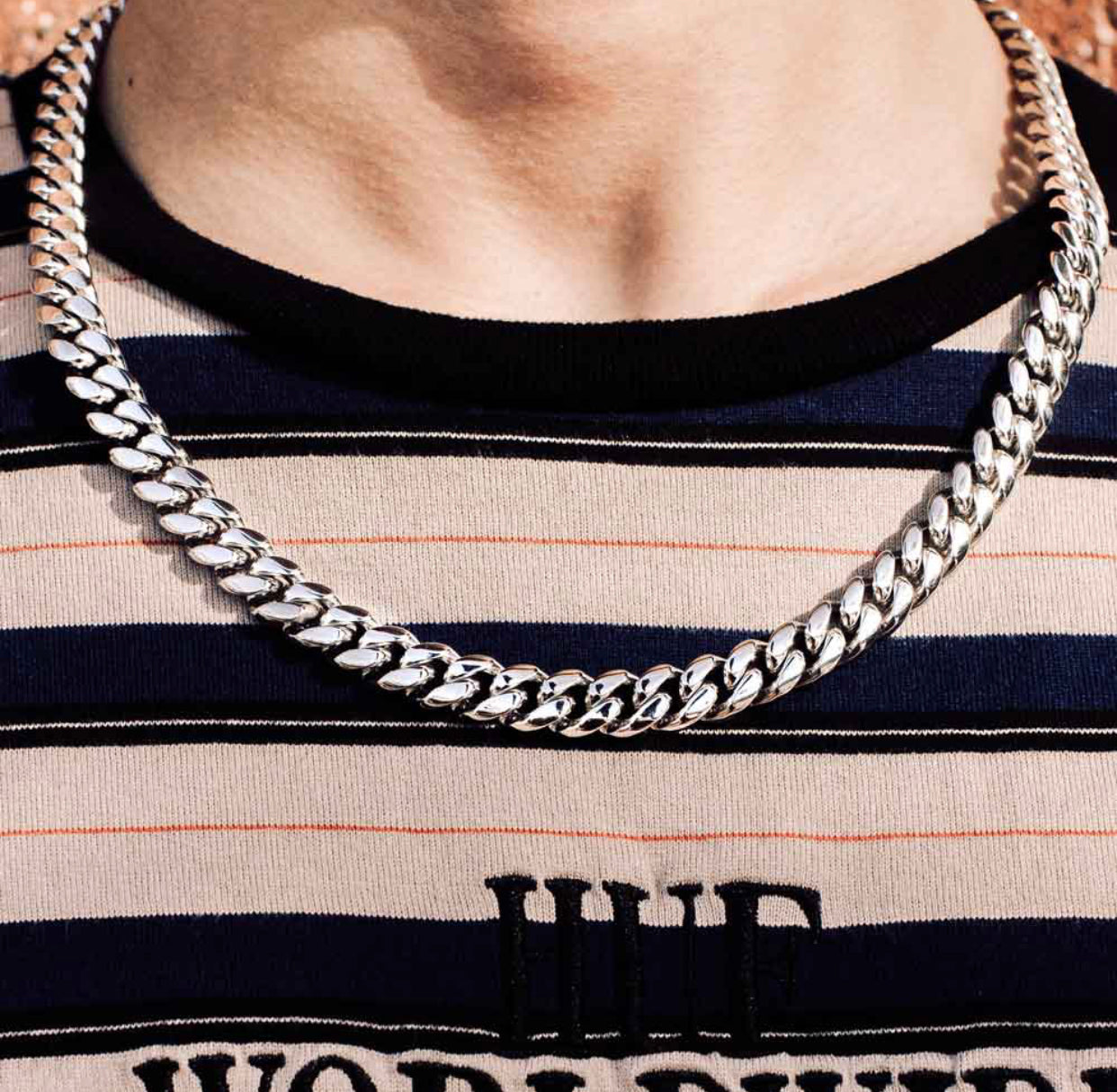 Mens Silver Miami Cuban Necklace