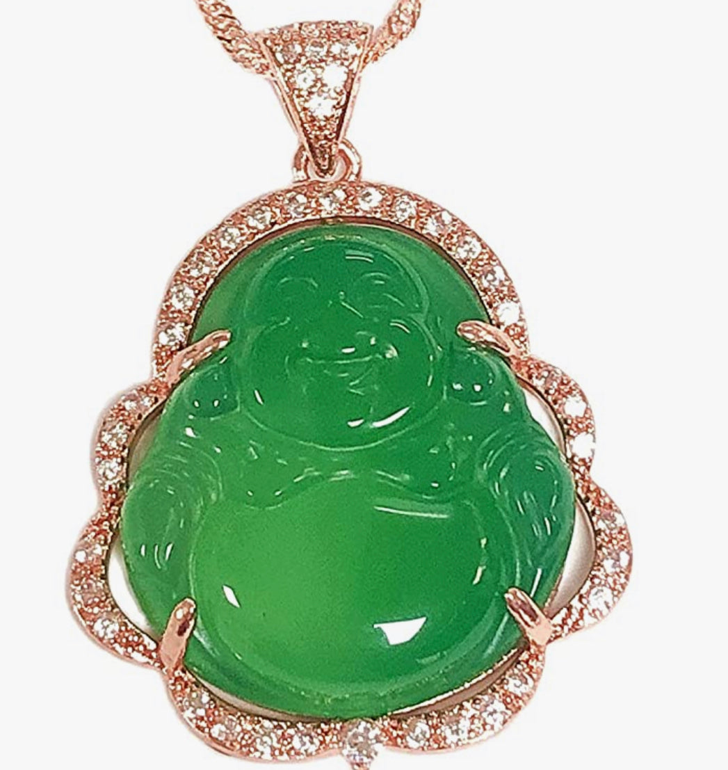 RoseGold BustDown Green Buddha