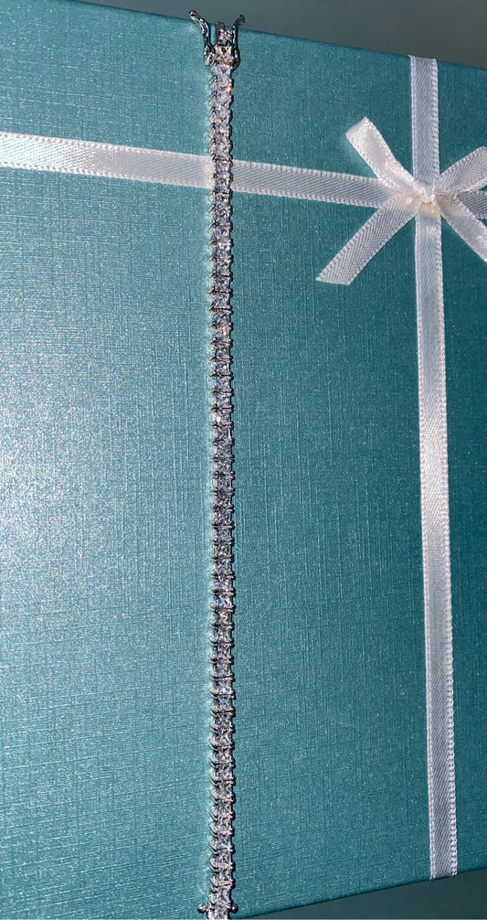 Silver Box Baguette Bracelet