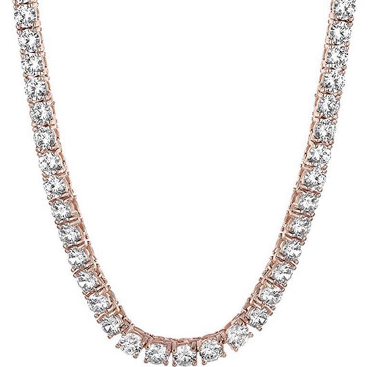 RoseGold Icy Tennis Necklace
