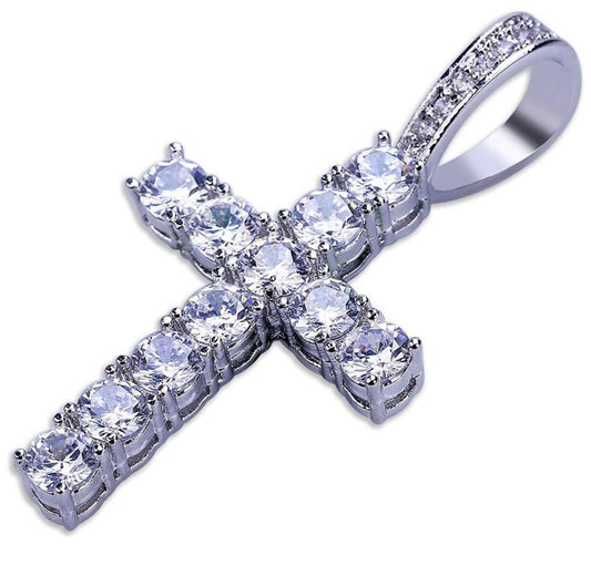 Silver Tennis Cross Necklace