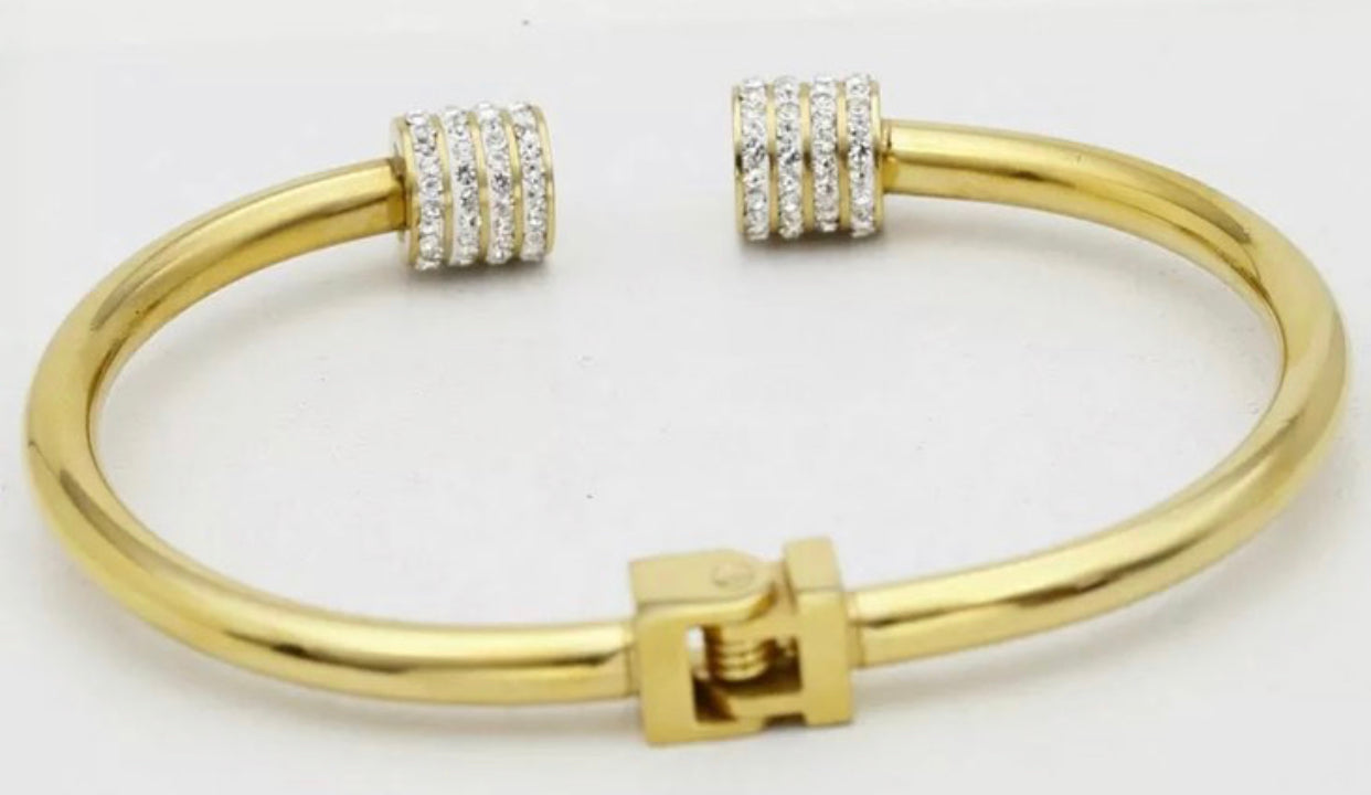 Gold Icy Cuff Stretch Bracelet