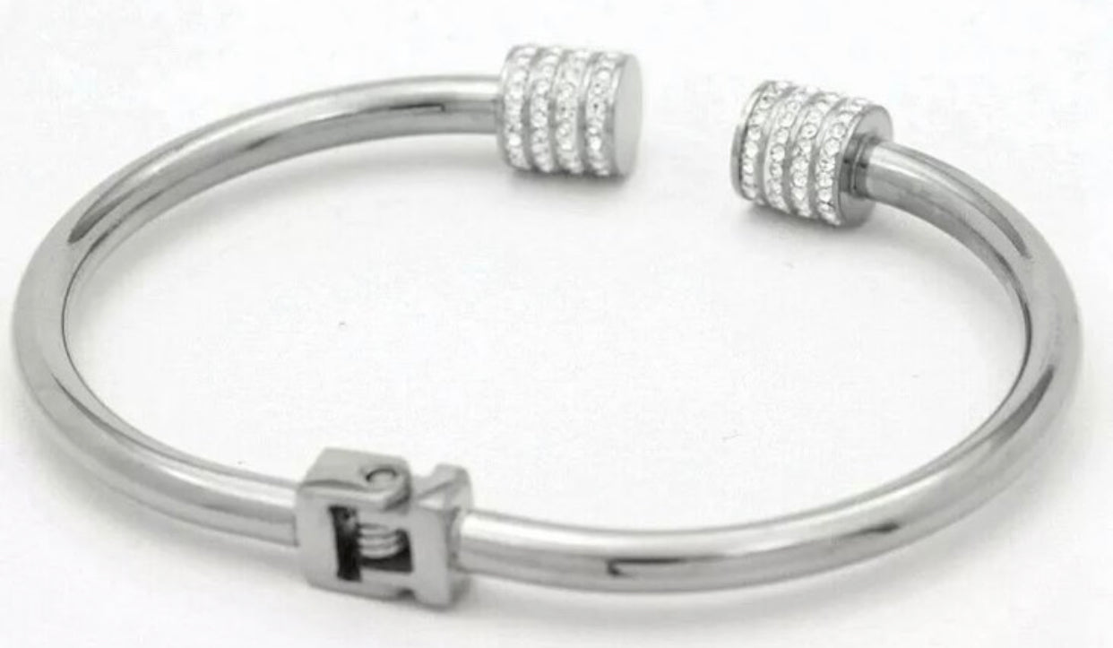 Silver Icy Cuff Stretch Bracelet