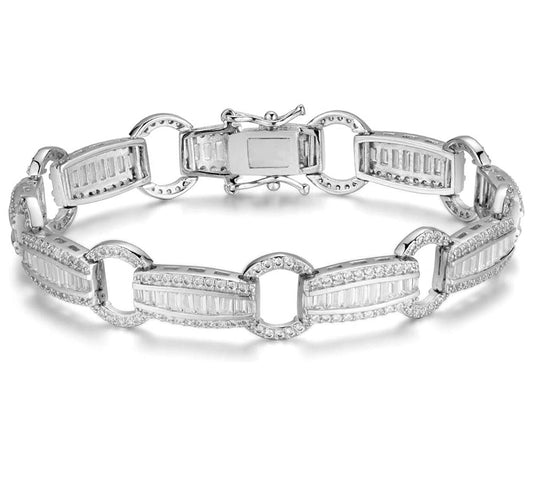 Silver Baguette Charm Bracelet