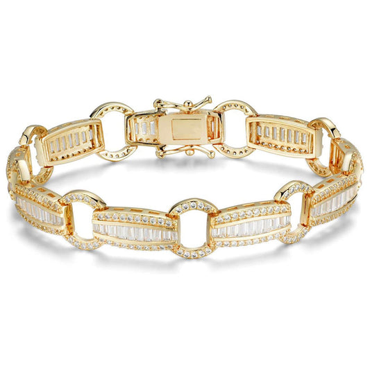 Gold Baguette Charm Bracelet