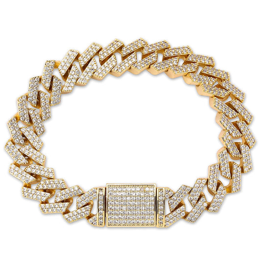 Gold Bust Down Icy Cuban Bracelet