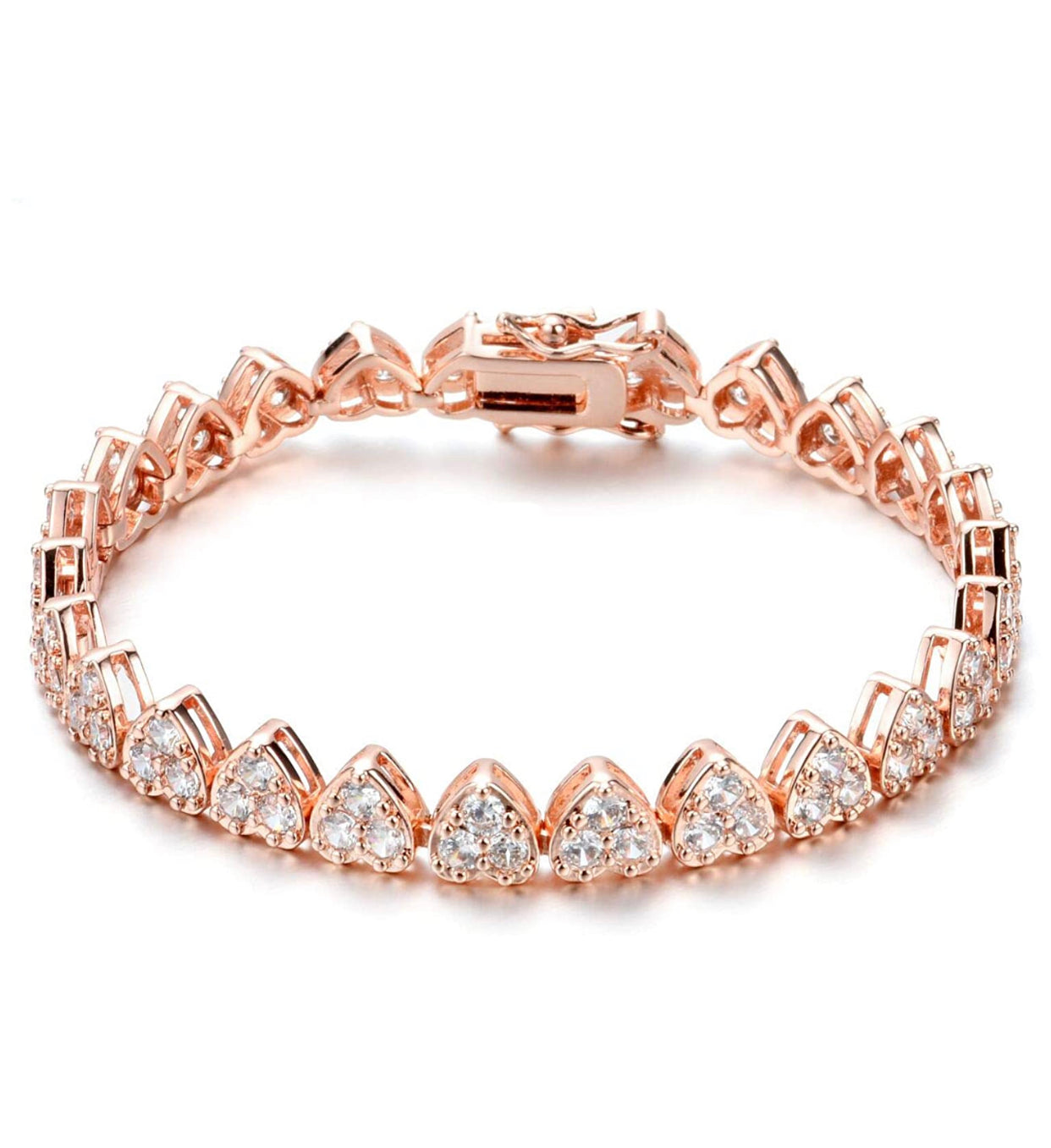 RoseGold Tennis Heart Bracelet