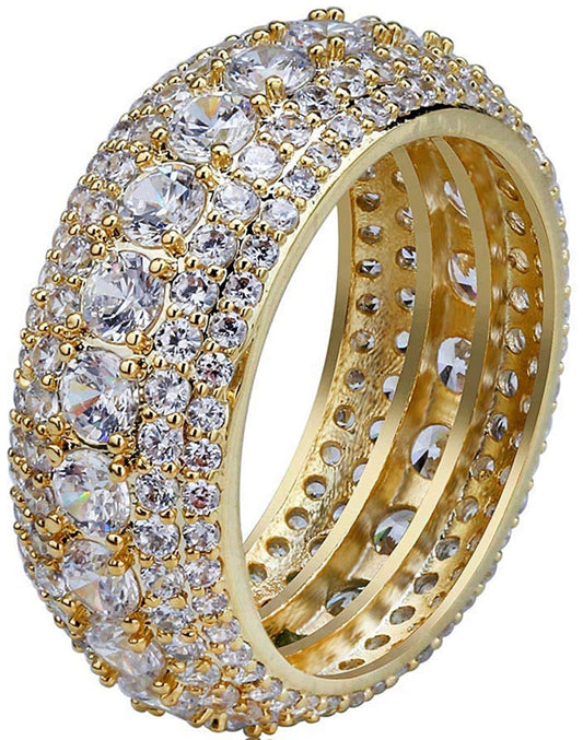 Mens Gold Icy Eternity Ring