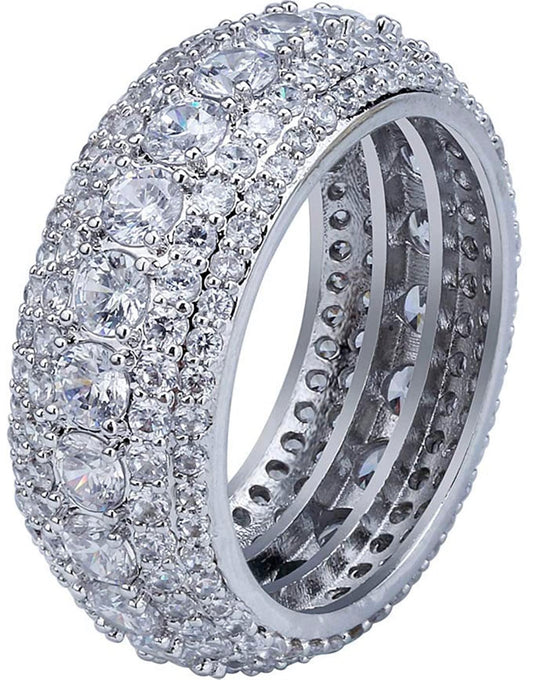 Mens Silver Icy Eternity Ring
