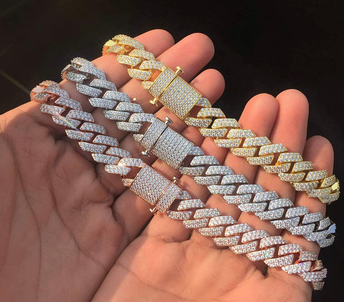 Mens RoseGold Cuban Bust Down Chain