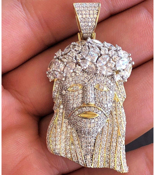 Gold Bust Down Jesus Piece Necklace