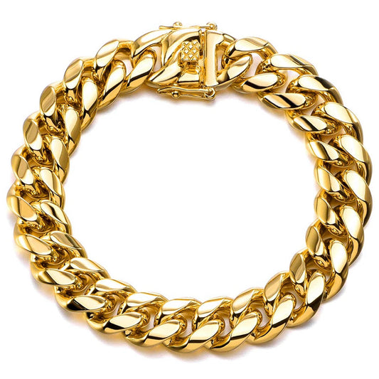 Mens Gold Miami Cuban Bracelet