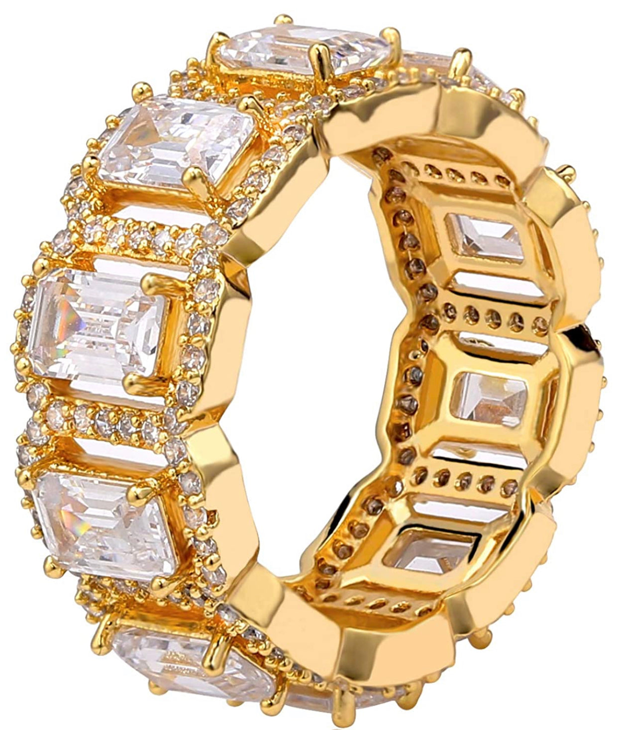 Gold Baguette Princess Cut Ring