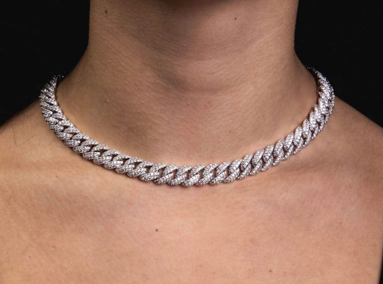 Silver BustDown Mini Icy Cuban Necklace