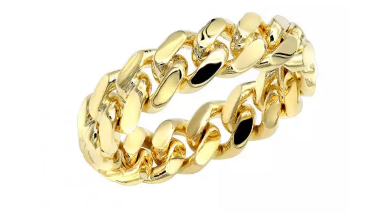 Gold Miami Cuban Ring