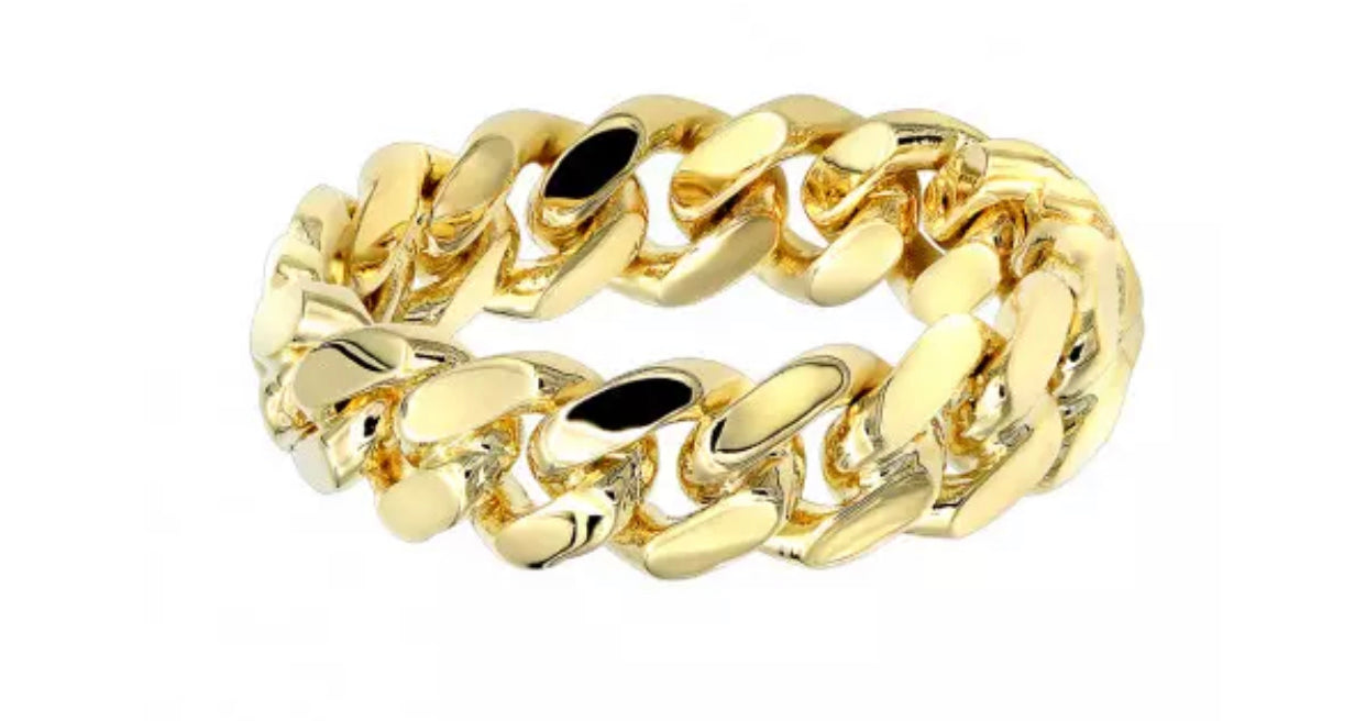 Gold Miami Cuban Ring