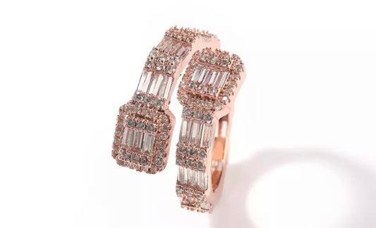 RoseGold Baguette Icy Ring