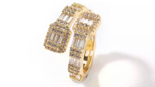 Gold Baguette Icy Ring