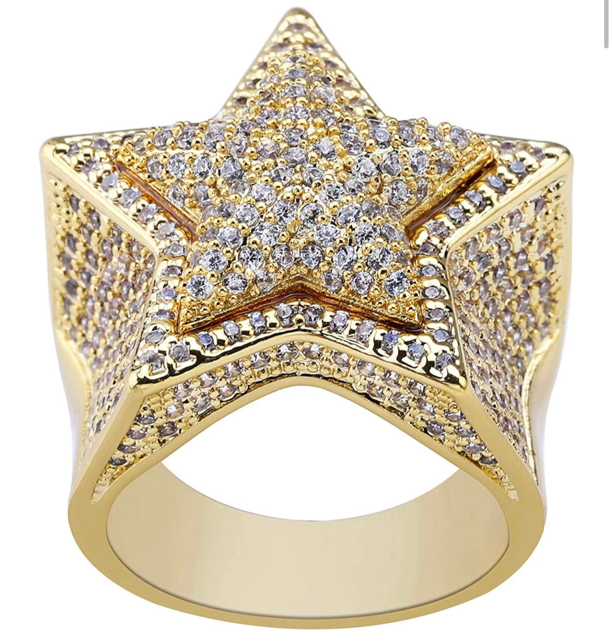 Gold Icy Star Ring